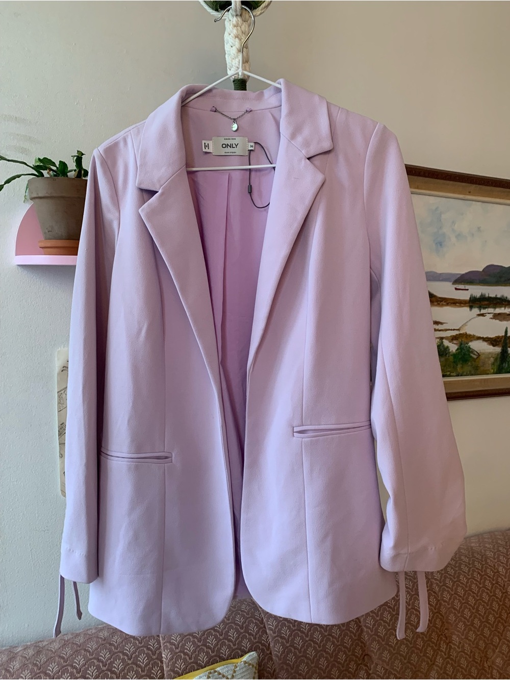 ONLY Pastel Lavender Open-Front Blazer